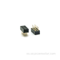 Encabezado femenino de 2.54 mm dual fila recta 8p